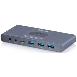 Комутатор DIGITUS Desktop KVM, 2x1 HDMI, 3xUSB 3.0, 1xUSB-C, 4K, Core Line