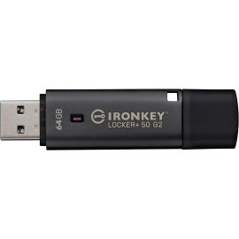 Накопичувач Kingston   64GB USB 3.2 Type-A Gen1 IronKey Locker+ 50 G2