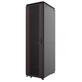 Шафа MIRSAN 19", 40U, GTV, скляні двері, 800x1000 мм, максимально 2000 кг, чорна