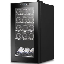 Холодильник Philco для вина, 68.5х34.5х45, холод.відд.-44л, зон - 1, бут-15, диспл, підсвітка, металеві полиці, чорний