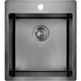 Мийка кухонна Deante OLFATO PRECIOUS, сталь, прямокутник, без крила, 505х450х200мм, чаша - 1, врізна, титан