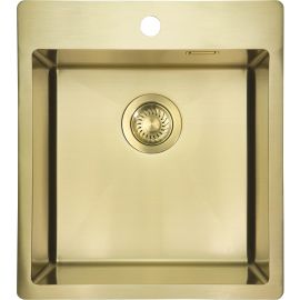 Мийка кухонна Deante OLFATO PRECIOUS, сталь, прямокутник, без крила, 505х450х200мм, чаша - 1, врізна, золото браш.