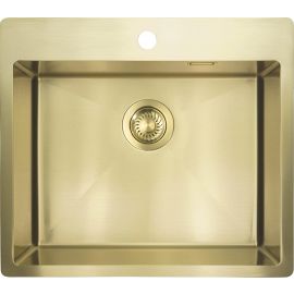Мийка кухонна Deante OLFATO PRECIOUS, сталь, прямокутник, без крила, 550х505х200мм, чаша - 1, врізна, золото браш.