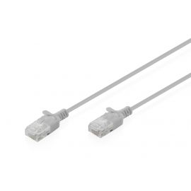 Патч-корд DIGITUS CAT 6 U-UTP Sliim, 0.5 м, AWG 32/7, Cu, LSZH, сірий