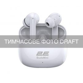 Навушники TWS 2E BudsMini, BT 6.0, IPX4, SBC, Touch control, Mic, білий