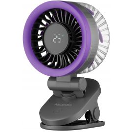 Вентилятор ARDESTO OneBreeze FT-M83GR настільний/настінний, прищіпка, 9см, дисплей, акумулятор, USB-A Type-C, сірий