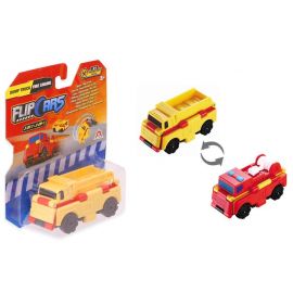Машинка-трансформер Flip Cars 2в1 Будівельний транспорт, Самоскид і Пожежний автомобіль