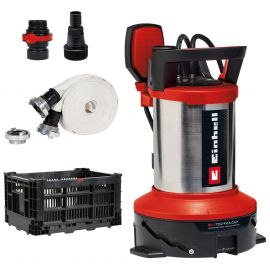 Насос дренажний Einhell Flutset GE-DP 7535 N LL ECO 750Вт, 18500л/год, вис. 9м, глиб. 7м, нержавіюча сталь, 5.7кг