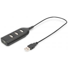 Концентратор DIGITUS USB 2.0, 4 порти, пасивний, чорний