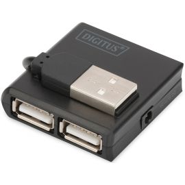 Концентратор DIGITUS USB 2.0, 4 порта, чорний