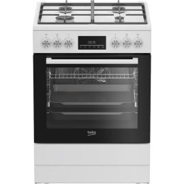 Плита Beko комбінована, 72л, 60x60см, конвекція, дисплей, телескопічні направляючі, білий