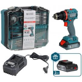 Шурупокрут-дриль ударний акумуляторний Konner&Sohnen KS ID20V-60 KIT 74 PLUS 20В 2х2А·год 60Нм 0-450·0-1900об/хв LED-світло ЗП набір свердл і біт 74шт кейс 5.3кг
