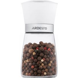Млинок для солі та перцю Ardesto Gemini, 180мл, скло, нержавіюча сталь, прозорий