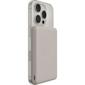 Акумулятор портативний літій-іонний Power Bank Belkin 5000мА·год, 15Вт/Qi2 7.5Вт, Slim Magnetic Ring, пісочний