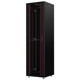 Шафа MIRSAN 19", 42U, GTN SERVER, скляні двері, 600x800 мм, максимально 1000 кг, чорна