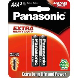 Батарейка Panasonic Extra Heavy Duty вугільно-цинкова AAA(R3) Блістер, 2 шт.