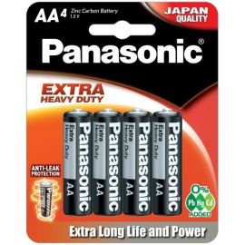Батарейка Panasonic Extra Heavy Duty вугільно-цинкова AA(R6) блістер, 4 шт.