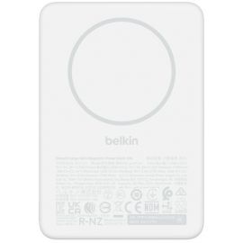 Акумулятор портативний літій-іонний Power Bank Belkin 10000мА·год, 20Вт PD/Qi2 7.5Вт, Slim Magnetic, білий