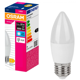 Лампа OSRAM LED E27 6.8Вт 3000К 806Лм В60 VALUE