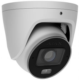 IP-камера дротова Ajax TurretCam HLVF 8 MP White, 2.8–12 мм, PoE, True WDR, IP67, ІЧ 60 м, LED 40 м, аудіо, кут огляду 31° до 111°, вулична, біла, 126283.197.WH1